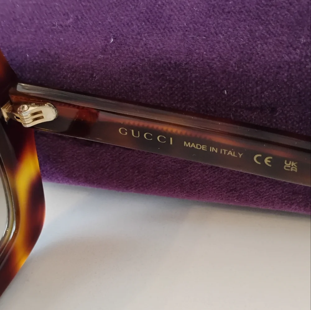 NWT Gucci Sunglasses (53-25-145) Havana Tortoise Shell Square - Picture 13 of 15